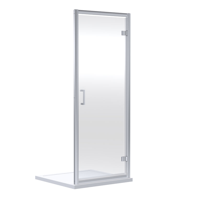 Porto 6mm Hinged Shower Door - 760mm, 1900mm High, Chrome
