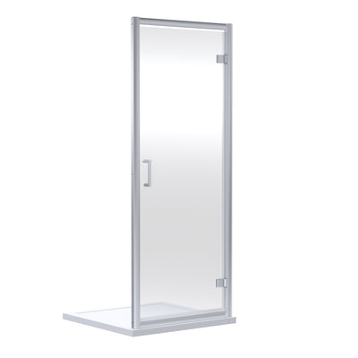 Porto 6mm Hinged Shower Door - 800mm, 1900mm High, Chrome