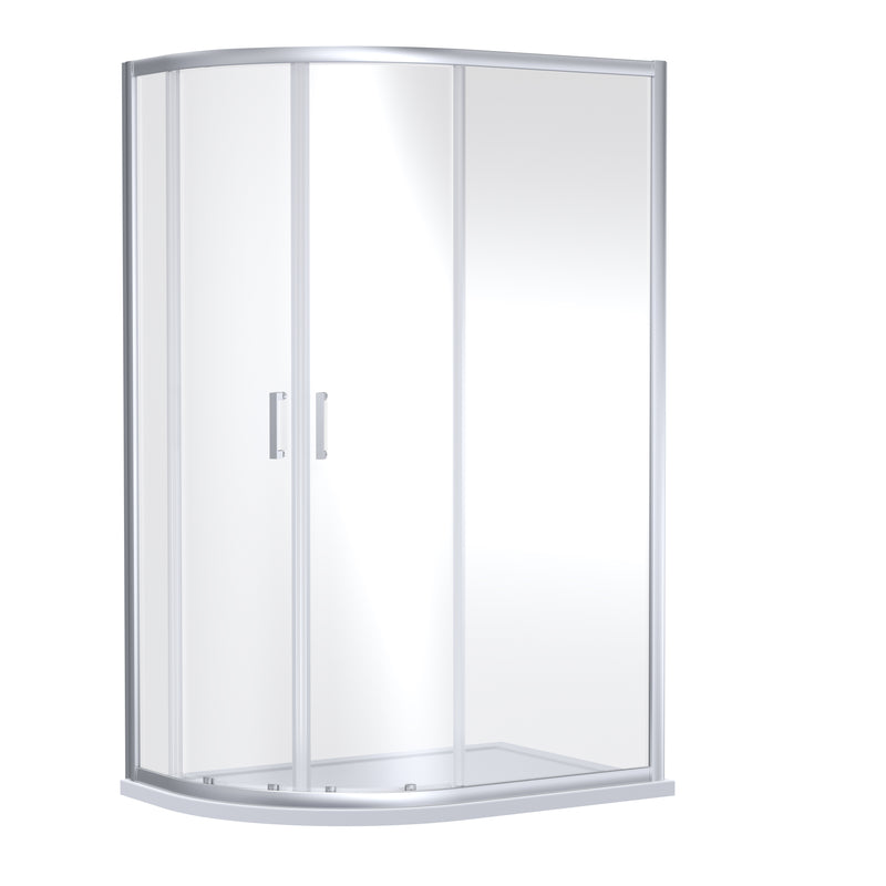 Porto 6mm Offset Quadrant Shower Enclosure - 1200 x 900mm, 1900mm High, Chrome