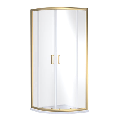 Porto 6mm Quadrant Shower Enclosure - 900 x 900mm, 1900mm High, Brushed Brass