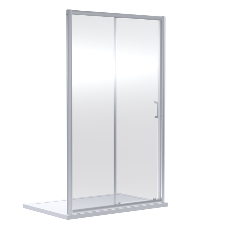 Porto 6mm Single Sliding Shower Door - 1600mm, 1900mm High, Chrome