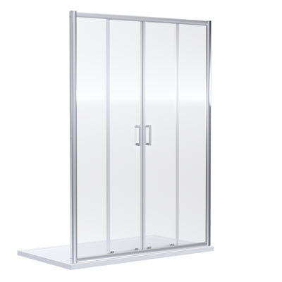 Porto 6mm Double Sliding Shower Door - 1700mm, 1900mm High, Chrome
