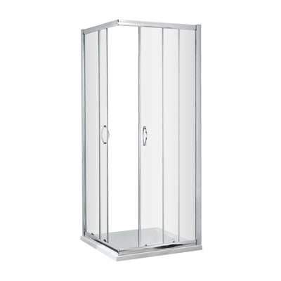 Lisbon 5mm Corner Entry Shower Enclosure - 1850mm High, Chrome