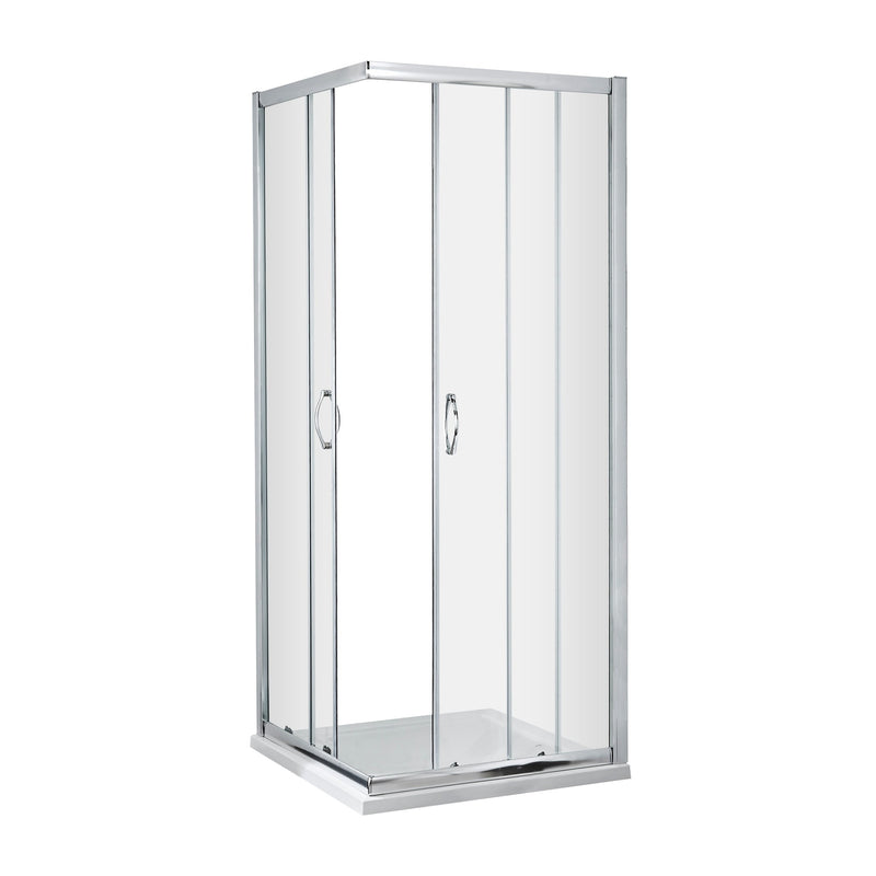 Lisbon 5mm Corner Entry Shower Enclosure - 1850mm High, Chrome