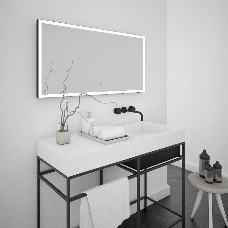 Origins Living Tate Light Rectangular Mirror 120x70cm - Matt Black