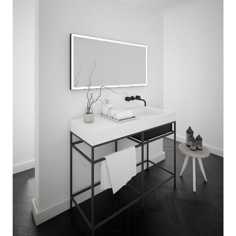 Origins Living Tate Light Rectangular Mirror 60x80cm - Matt Black