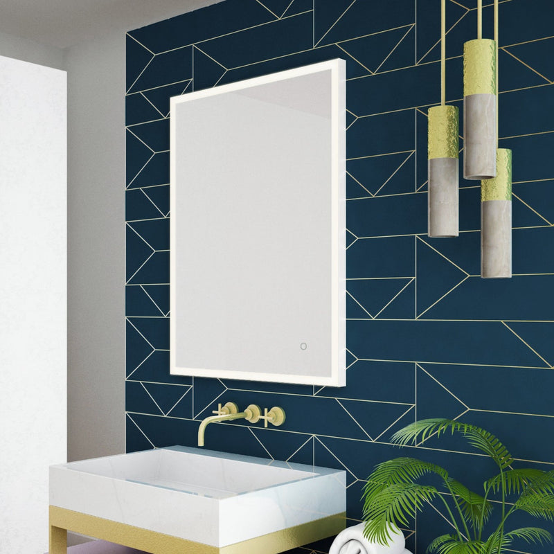 Origins Living Tate Light Rectangular Mirror 60x80cm - Matt White