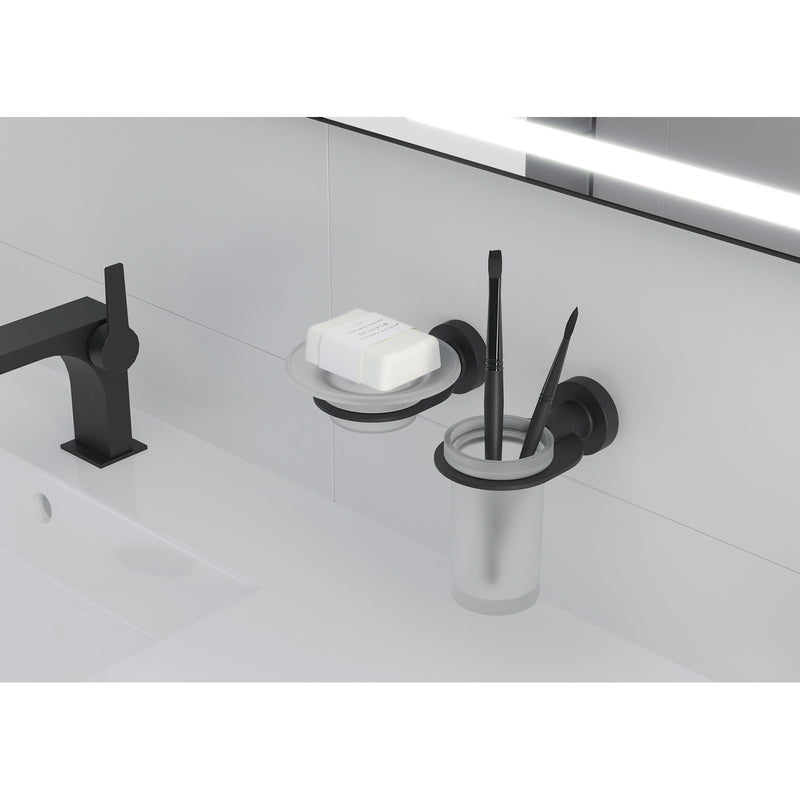 Sonia Tecno Project Spare/Open Toilet Roll Holder - Matt Black
