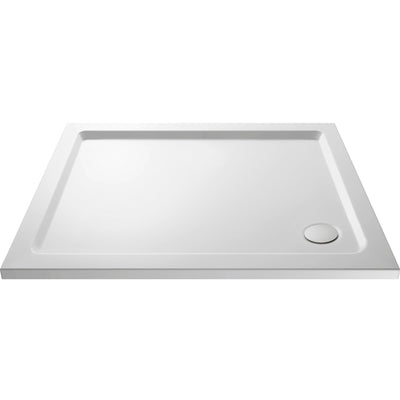 Porto Chrome 6mm Pivot Shower Door With Slate Effect Stone Resin Tray & Waste - 1000 x 900mm