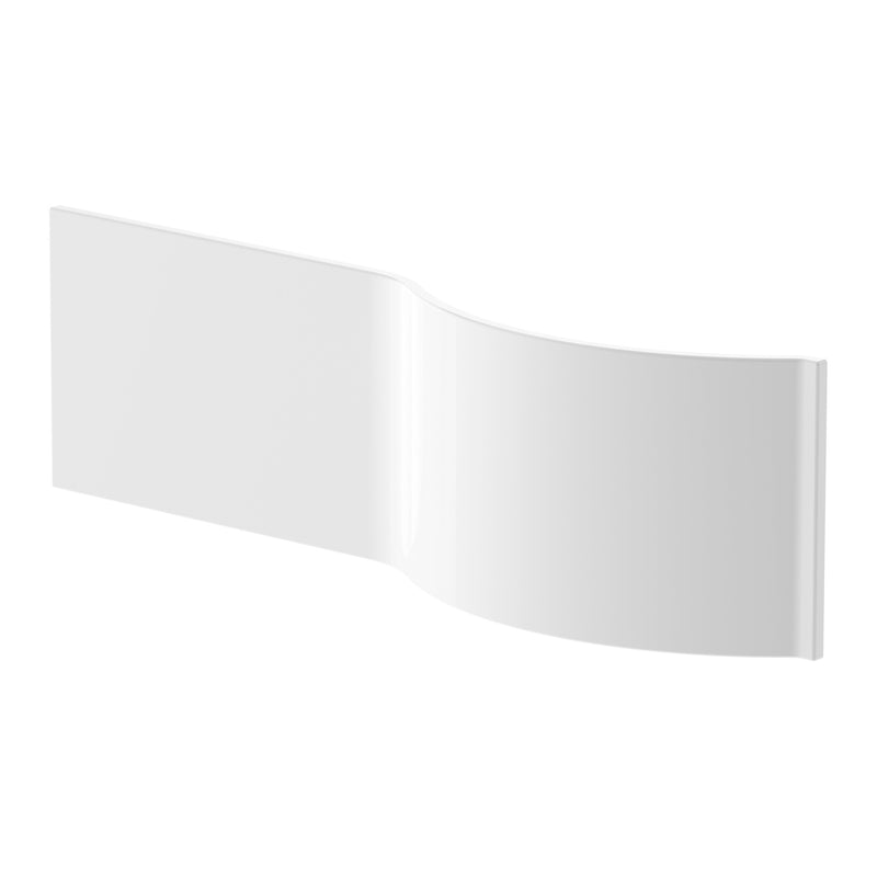 White Acrylic P-Shape Shower Bath Front Panel - 1700mm