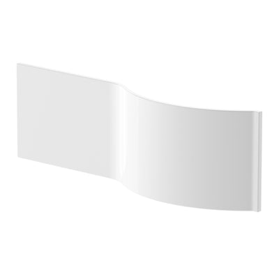White Acrylic P-Shape Shower Bath Front Panel - 1600mm