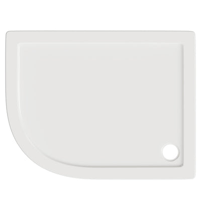 Stone Resin 40mm Offset Quadrant Shower Tray & Waste 1200 x 800mm Left Hand