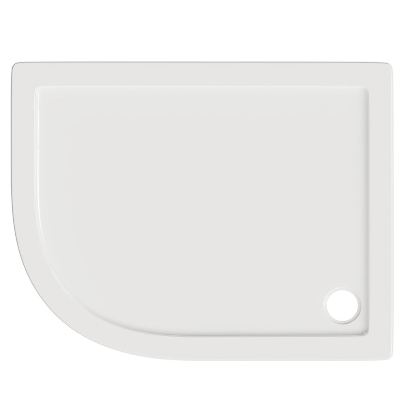Stone Resin 40mm Offset Quadrant Shower Tray & Waste 1200 x 800mm Left Hand