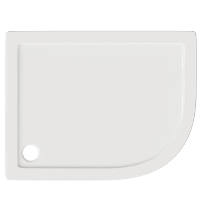 Stone Resin 40mm Offset Quadrant Shower Tray & Waste 1000 x 900mm Right Hand
