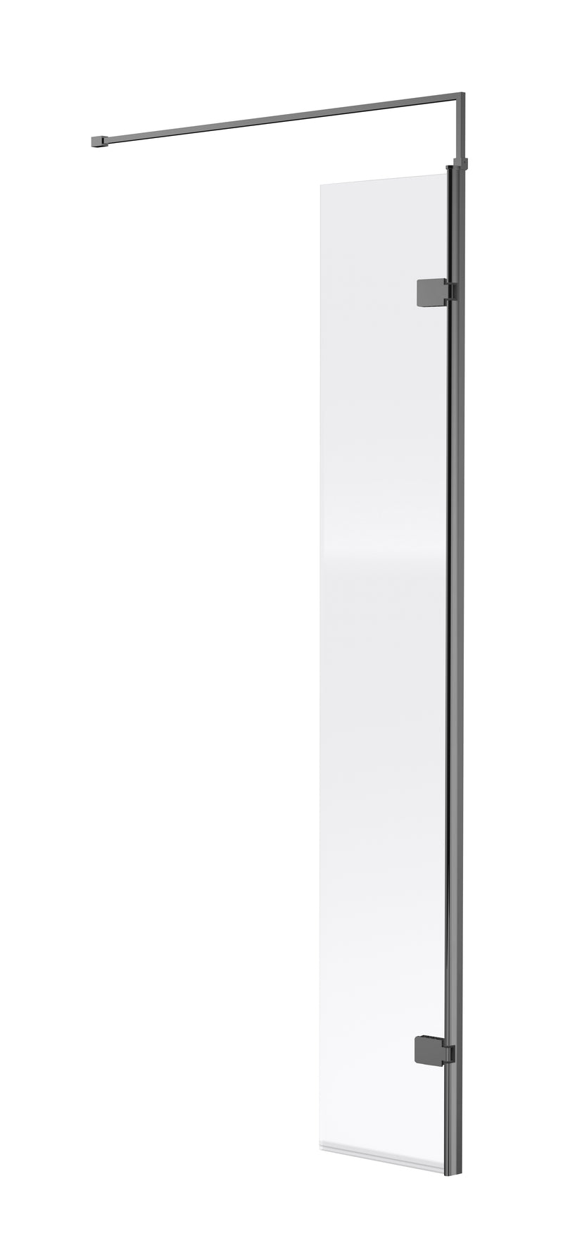 300mm Hinged Return For 8mm, 1850mm Wetroom Screen - Brushed Pewter