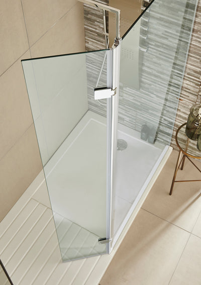 300mm Hinged Return For 8mm, 1950mm Wetroom Screen - Chrome