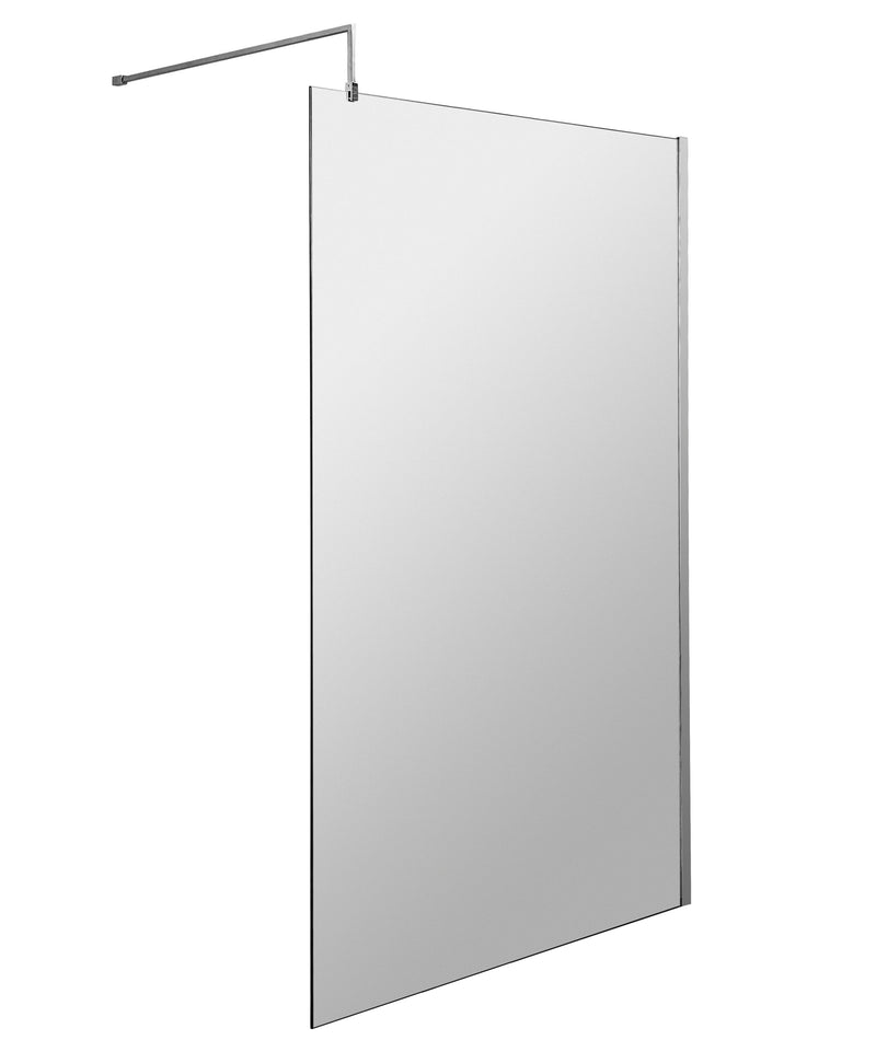 Vista 8mm Chrome 1950mm Walk-In Shower Screen With Easy Clean Glass - 1000mm wide