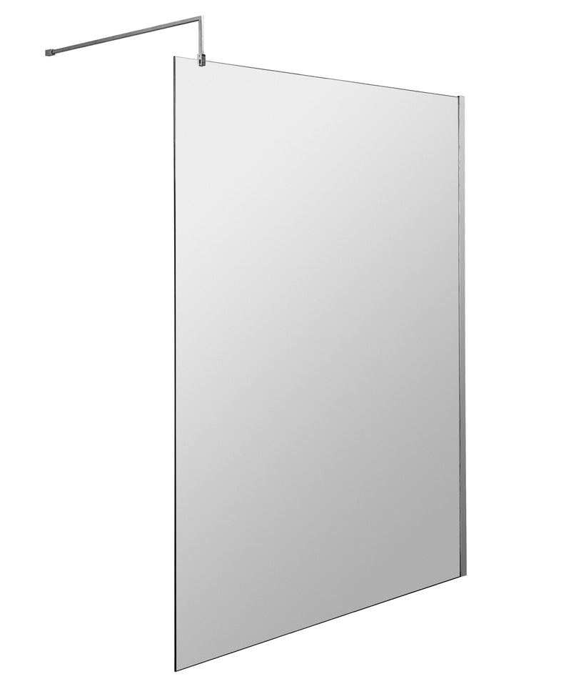 Vista 8mm Chrome 1950mm Walk-In Shower Screen With Easy Clean Glass - 1400mm wide