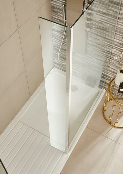 215mm Fixed Return For 8mm, 1950mm Wetroom Screen - Chrome