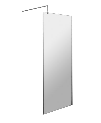 Vista 8mm Chrome 1950mm Walk-In Shower Screen With Easy Clean Glass - 800mm wide