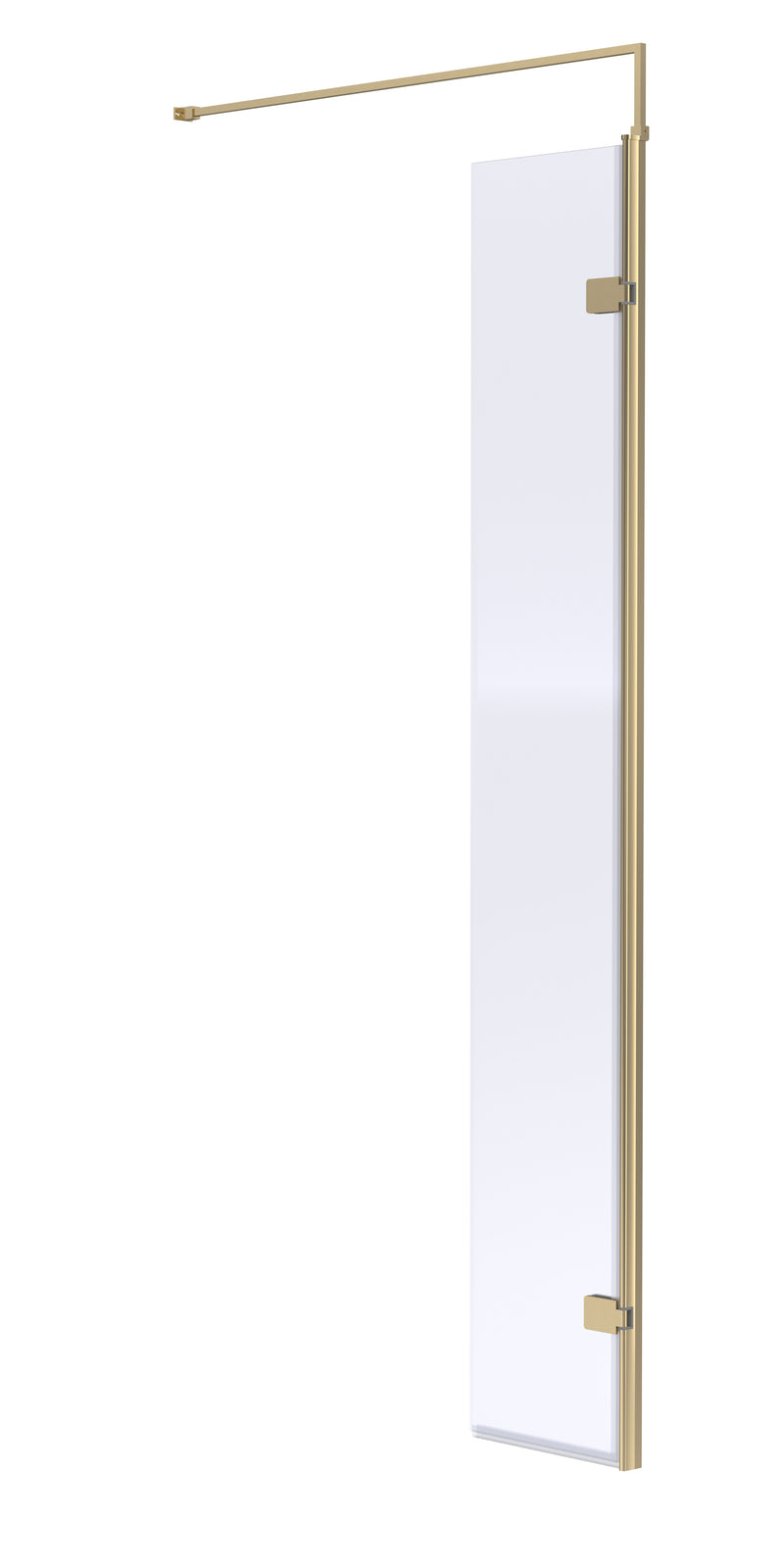 300mm Hinged Return For 8mm, 1950mm Wetroom Screen - Brushed Brass