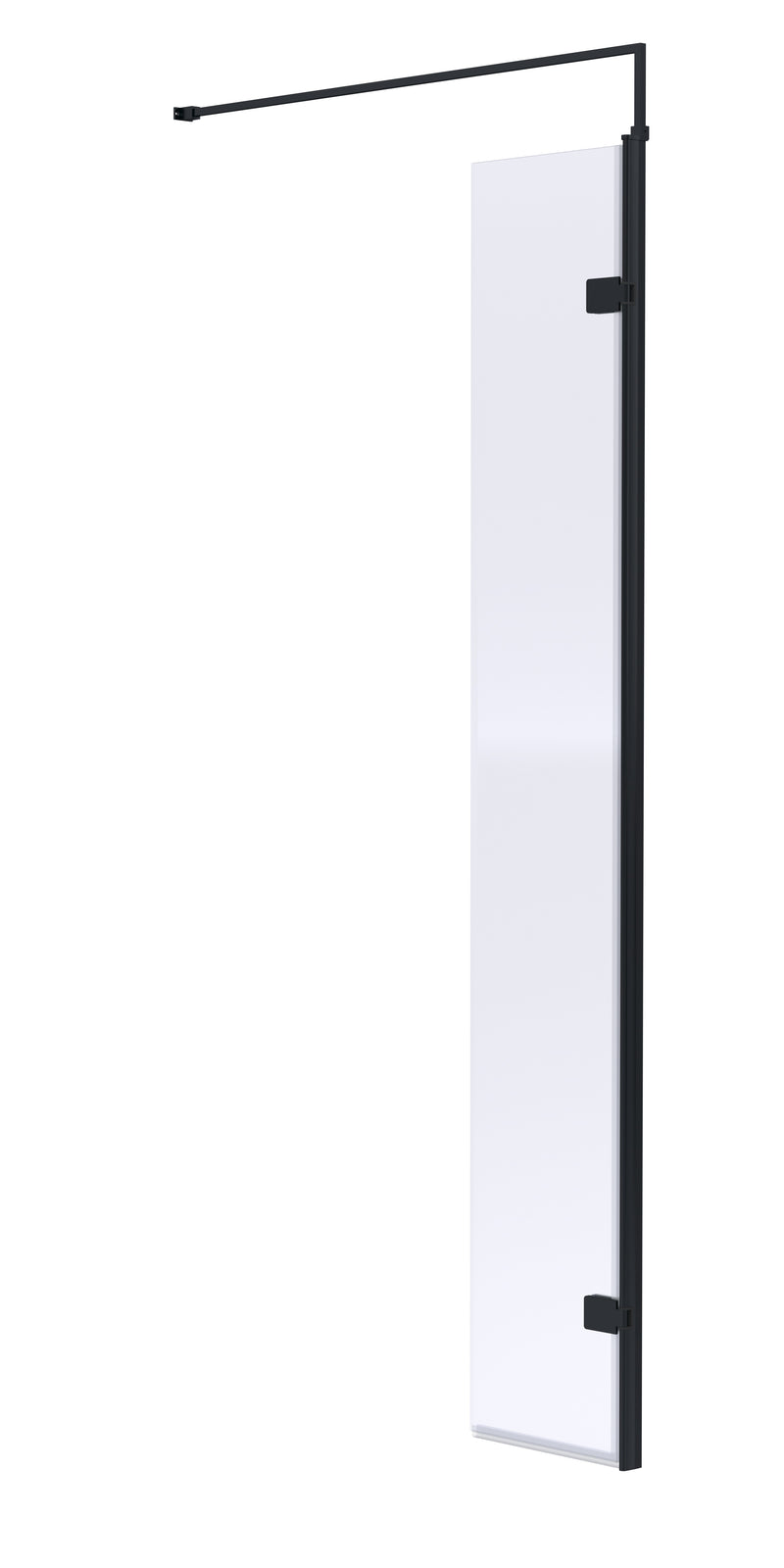300mm Hinged Return For 8mm, 1950mm Wetroom Screen - Matt Black