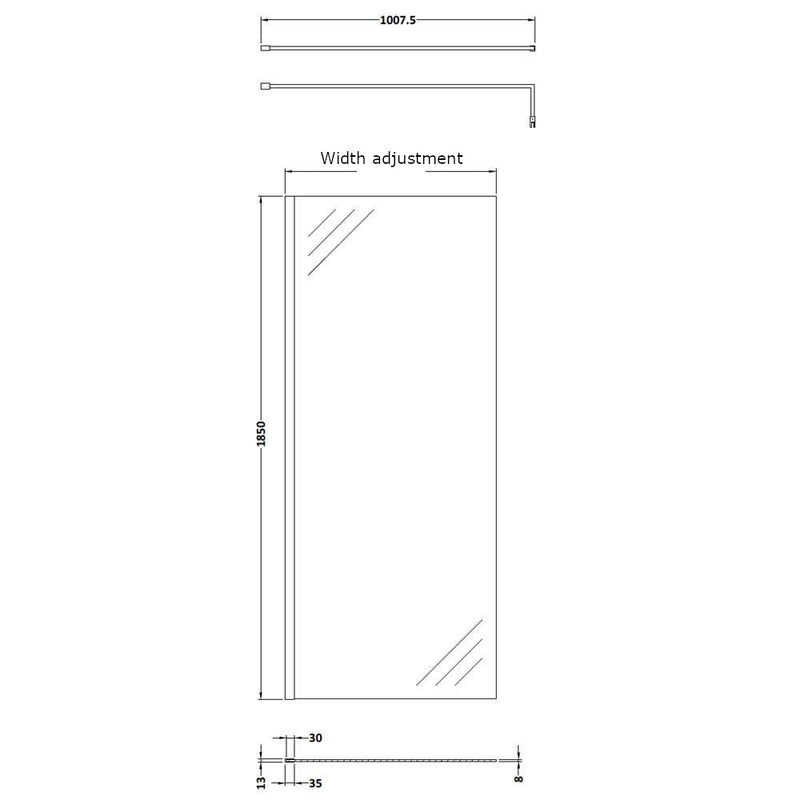 Vista 8mm Wetroom Shower Screen