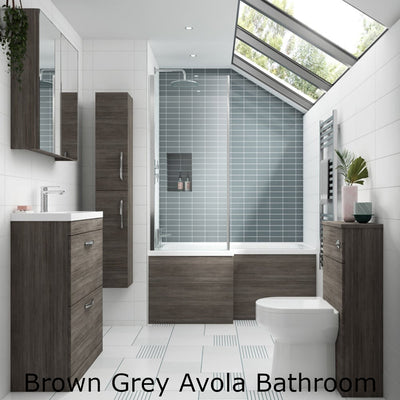 Cape 600mm Wall Hung 2 Drawer Vanity Unit & Thin Edge Basin - Anthracite Woodgrain