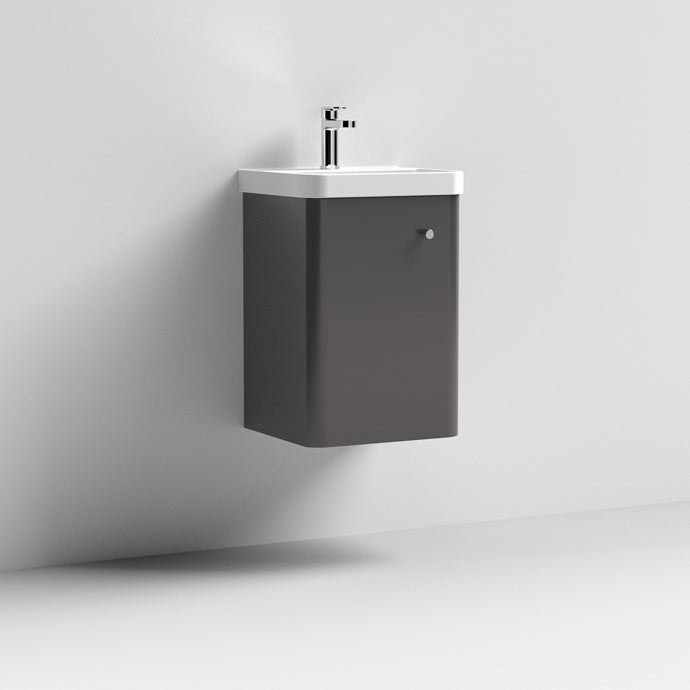 Nuie Core 400 x 335mm Wall Hung Vanity Unit With 1 Door & Ceramic Basin
