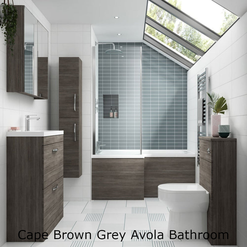 Cape 1200mm Floor Standing 4 Door Vanity Unit & Double Resin Basin - Anthracite Woodgrain