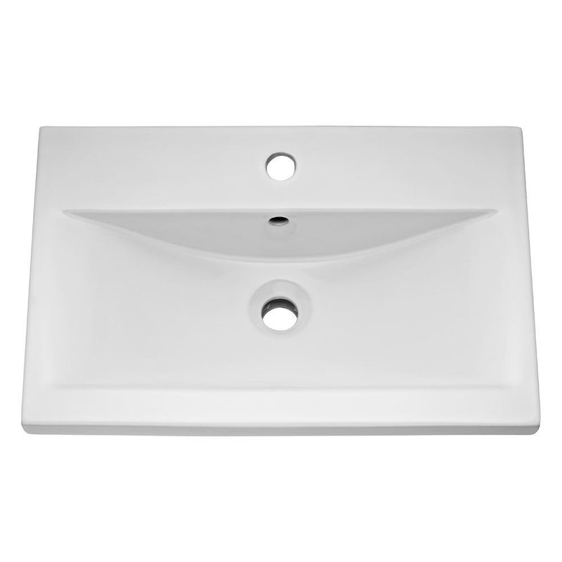 Cape 500mm Wall Hung 2 Drawer Vanity Unit & Mid-Edge Basin - Gloss Grey