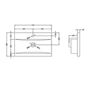 Cape 600mm Floor Standing 2 Drawer Vanity Unit & Mid-Edge Basin - Gloss Grey