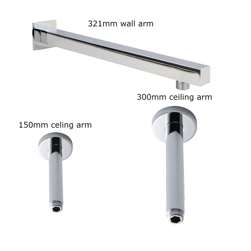 Cape Concealed Shower Package With Fixed Head & Rail Kit - Chrome