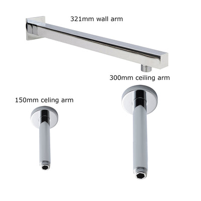 Cape Concealed Shower Package With Fixed Head & Handset - Chrome