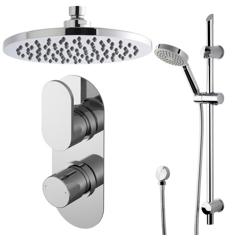 Capri Concealed Shower Package With Fixed Head & Rail Kit - Chrome
