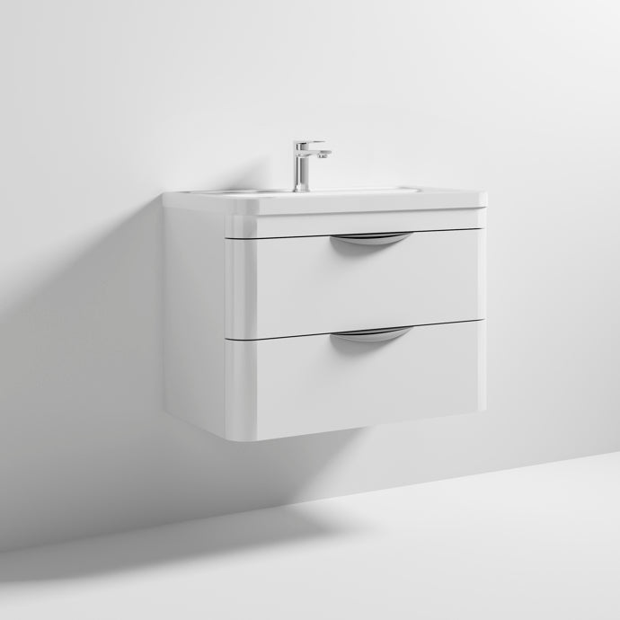 Nuie Parade 800 x 450mm Wall Hung Vanity Unit With 2 Drawers & Basin