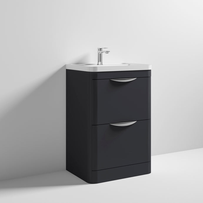 Nuie Parade 600 x 450mm Floor Standing Vanity Unit With 2 Drawers & Basin