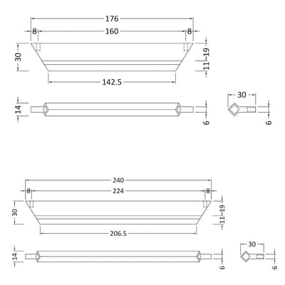 Profile Furniture Handle - Chrome