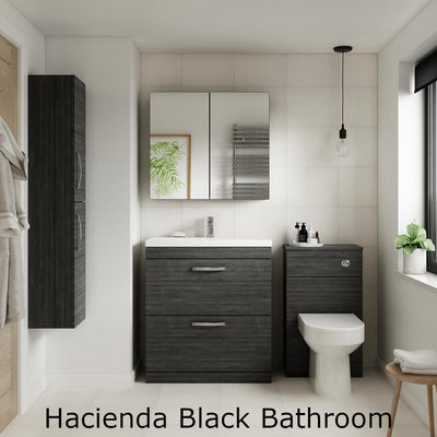 Cape 800mm Floor Standing 2 Drawer Vanity Unit & Thin Edge Basin - Charcoal Black