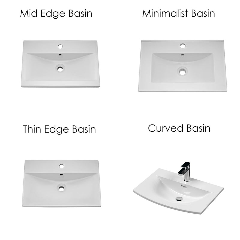 Nuie Arno 600 x 383mm Wall Hung Vanity Unit With 2 Drawers & Ceramic Basin