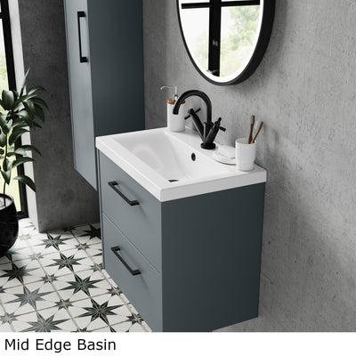 Hudson Reed Juno Wall Hung 800mm Vanity Unit With 2 Drawers & Ceramic Basin