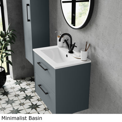 Hudson Reed Juno Wall Hung 800mm Vanity Unit With 2 Drawers & Ceramic Basin