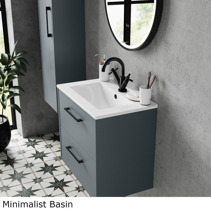 Hudson Reed Juno Wall Hung 800mm Vanity Unit With 2 Drawers & Ceramic Basin