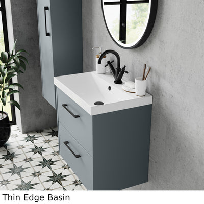 Hudson Reed Juno Wall Hung 800mm Vanity Unit With 2 Drawers & Ceramic Basin