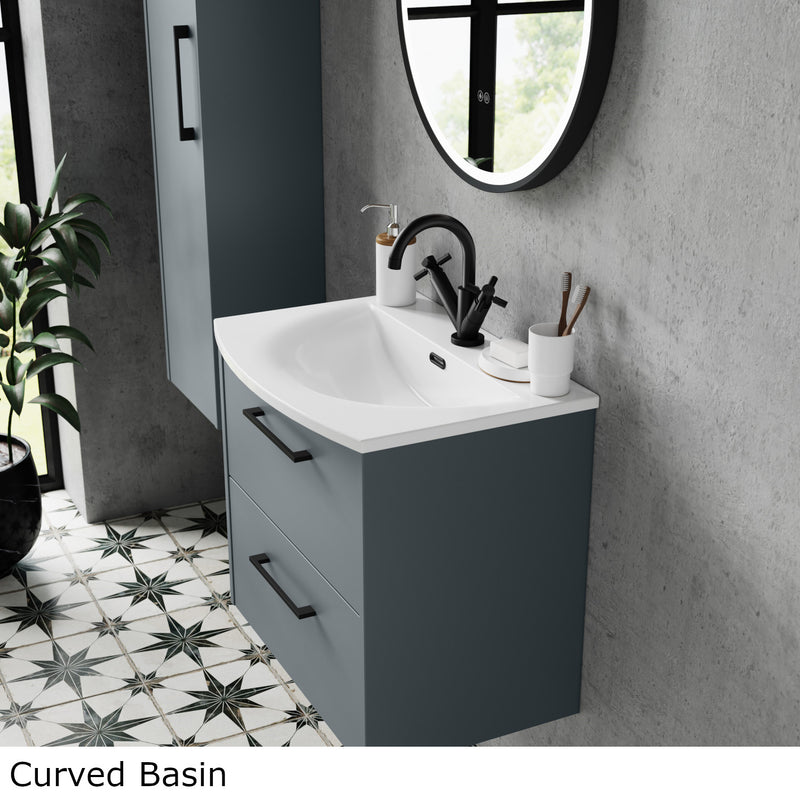 Hudson Reed Juno Wall Hung 800mm Vanity Unit With 2 Drawers & Ceramic Basin