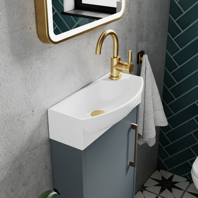 Hudson Reed Juno Compact Floor Standing 440mm Vanity Unit With Ceramic Basin