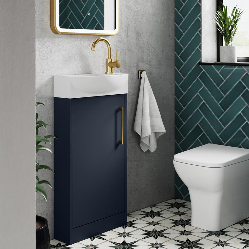 Hudson Reed Juno Compact Floor Standing 440mm Vanity Unit With Ceramic Basin