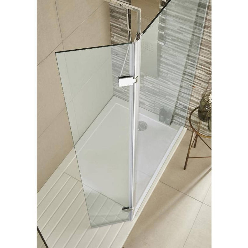 Nuie 8mm 300mm Hinged Return For Wetroom Screen (1850mm High) - Chrome