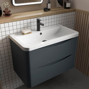 Nuie Lunar 800 x 445mm Wall Hung Vanity Unit With 1 Drawer & Basin
