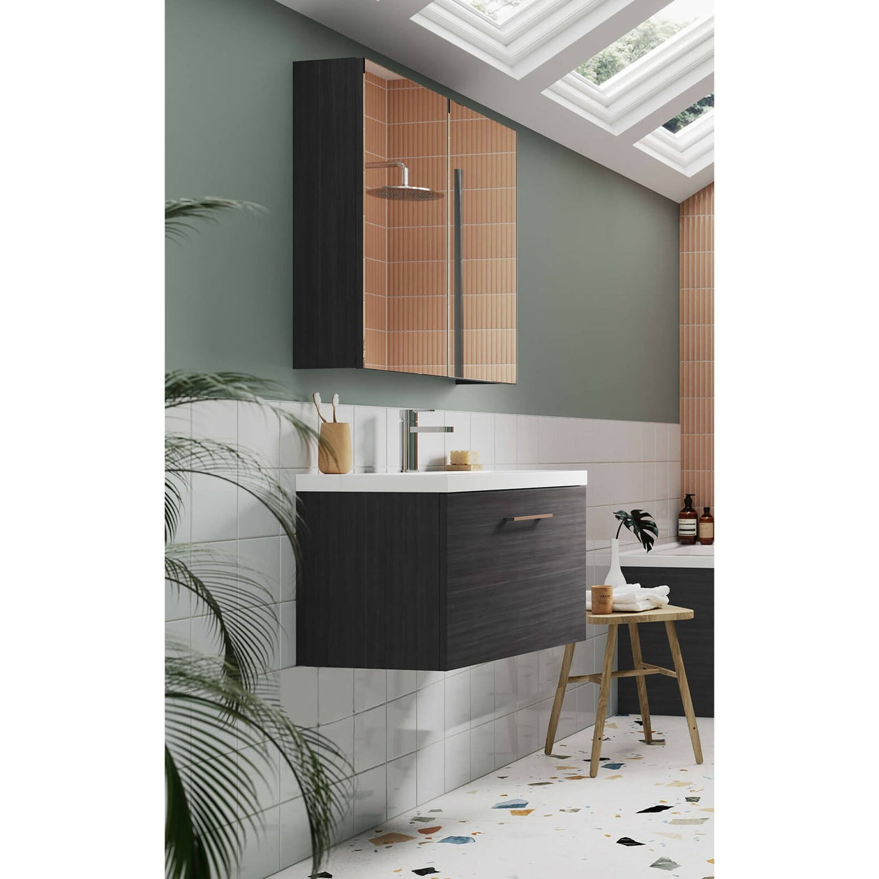 Nuie Arno 800 x 383mm Wall Hung Vanity Unit With 1 Drawer & Ceramic Basin